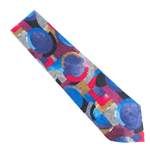 Accents by Isaac Zelcer Men Tie 100% Silk Multicolor Size 58x4 - NWOT - Picture 1 of 5